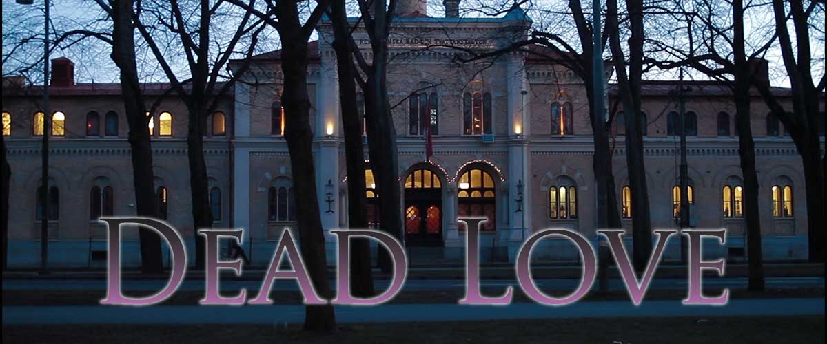 Dead Love header image of Hagabadet at night with the Dead Love log on top.